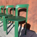 6 Bruno Rey Kush & co Green Stackable Chairs Circa 1970