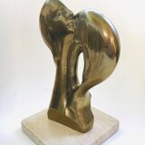 Brass Intertwined Male & Female Statue, 1970s