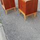 Pair of vintage wooden bedside tables 2 tones