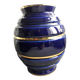 Vintage blue and gold ceramic vase