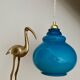 Vintage globe pendant light in blue opaline