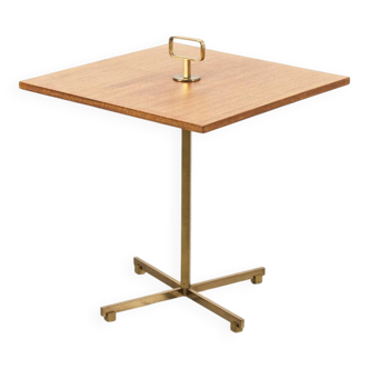 Square side table with brass details