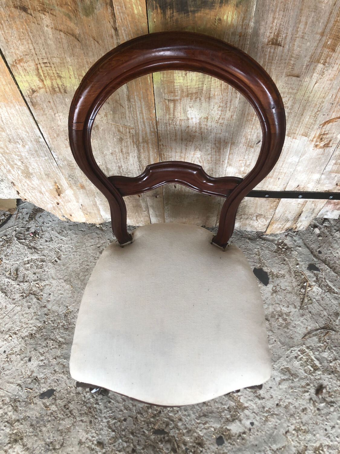 Louis XV style chair in cherry wood and fabric