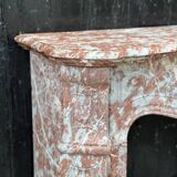 Louis XV Pompadour style fireplace in red Rance marble circa 1880