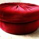 Large Red Velvet Pouf Boudoir / Rococo style