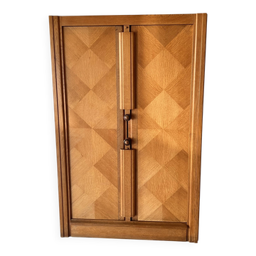 Cabinet en chêne par Guillerme et Chambron pour Votre maison, France 50's