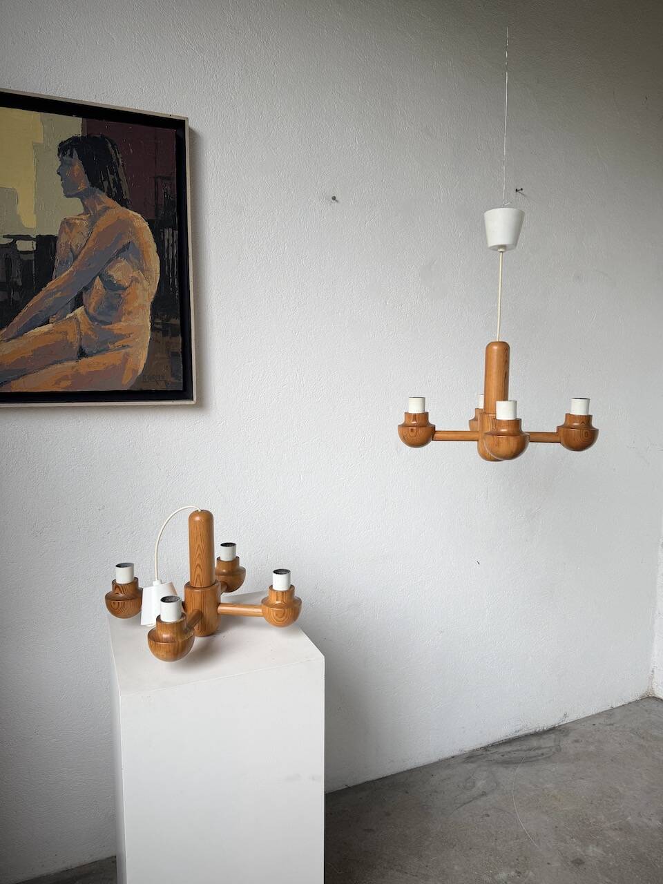 Paire de suspensions Ikea en pin 1980