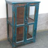 Vitrine en bois bleue