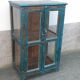 Blue wooden showcase