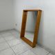 Miroir scandinave vintage en bois de pin
