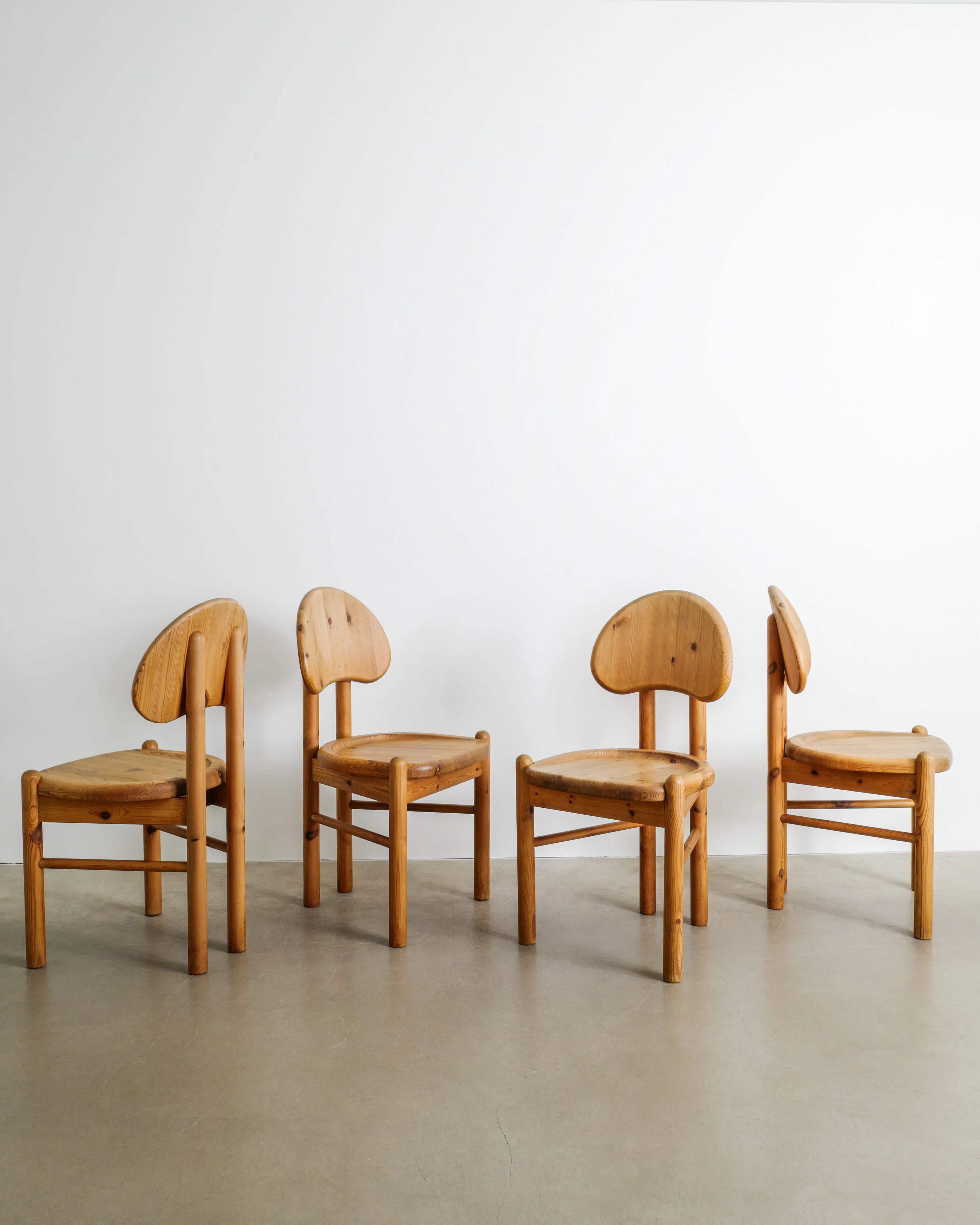 DANISH WOODEN DINING CHAIRS PINE BY RAINER DAUMILLER, 1970s