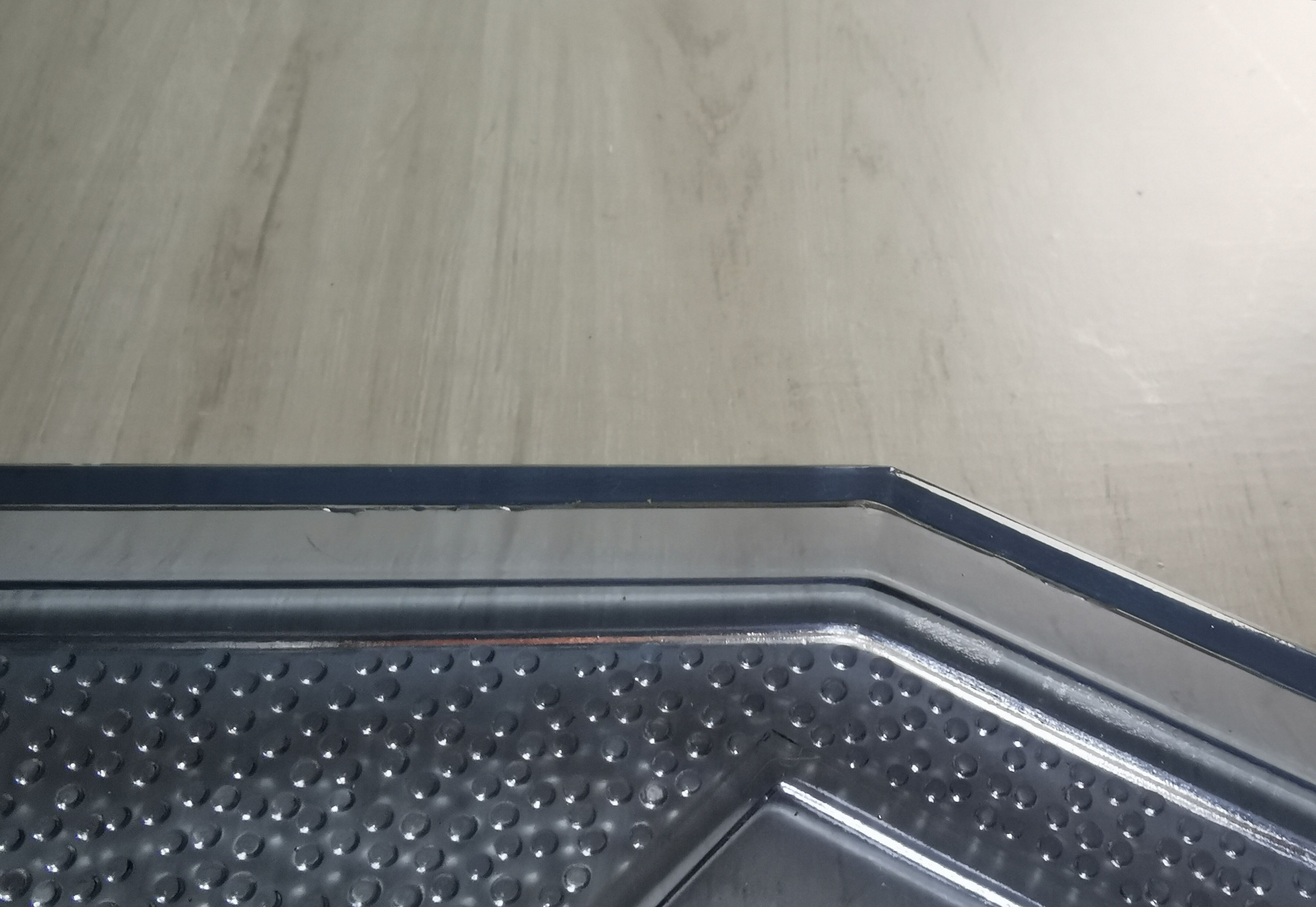 Art deco blue pressed glass tray