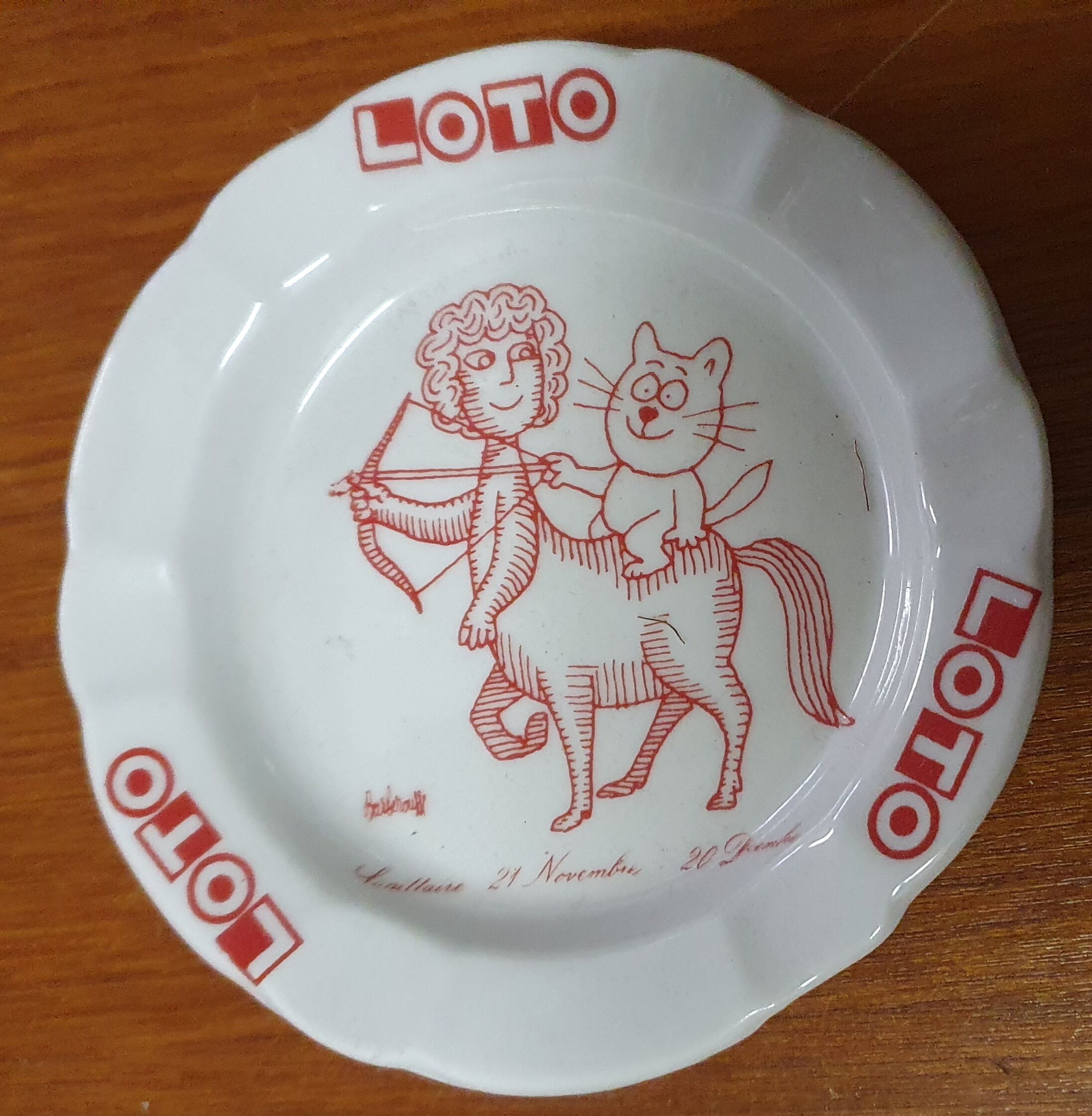 Lotto advertising ashtray of the 80s
