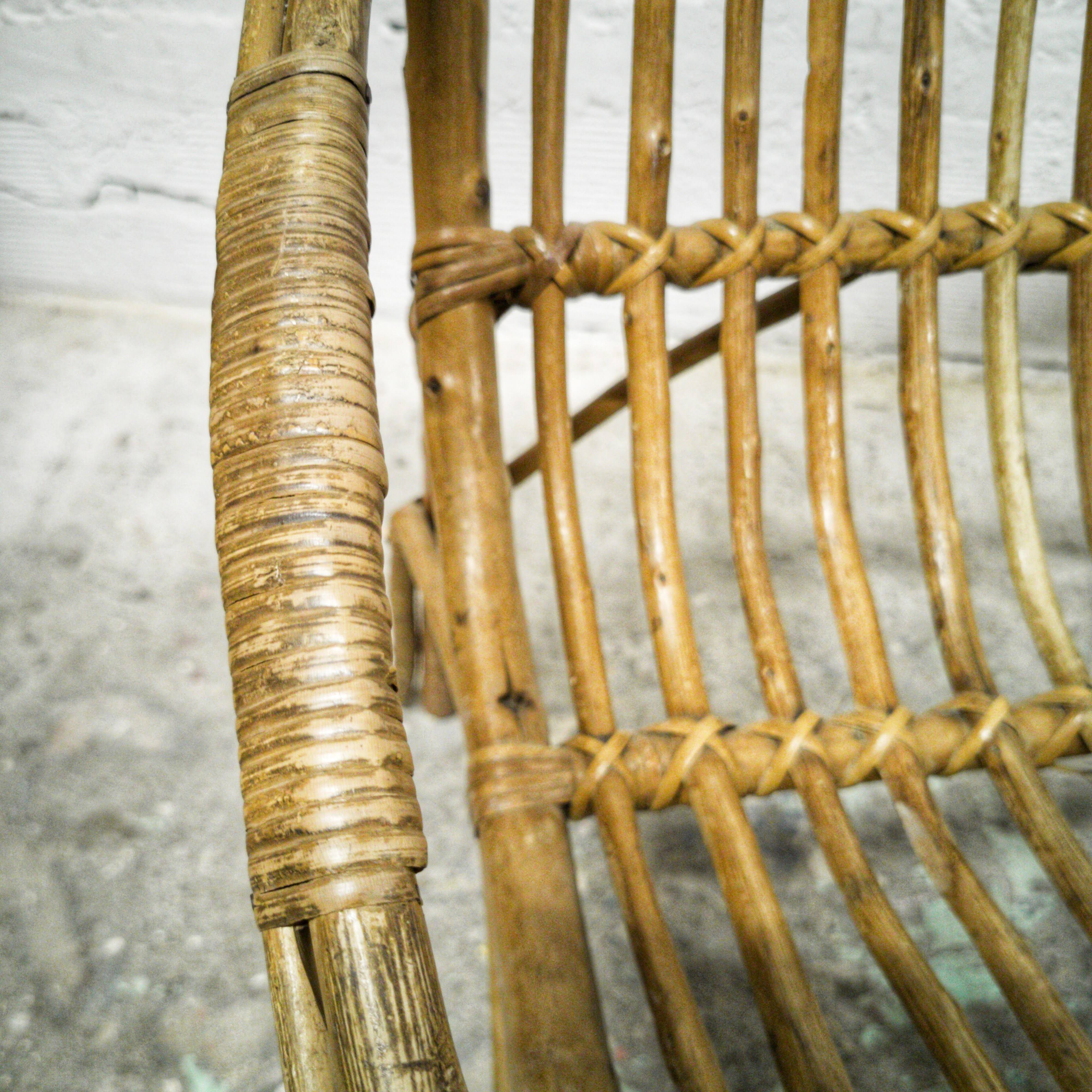 Vintage rattan children's armchair