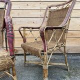 Pair of garden chair in 19th century rattan