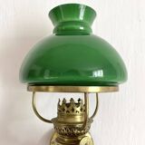 Pair of opaline and brass wall lights