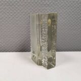 Pukeberg Walther Glass rectangular “solifleur” glass vase with one stem.