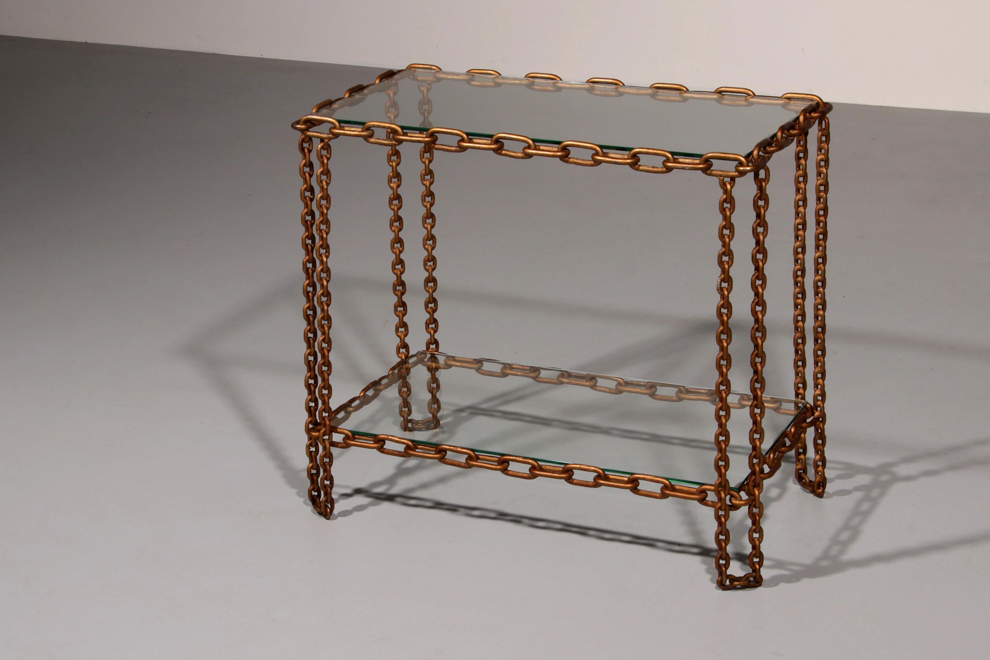 Table d'appoint chaîne boho élégance industrielle, 1970