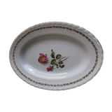 Oval plate in earthenware the almond tree 8996 pink pattern 33 x 23 cm