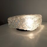 Scandinavian ceiling/wall light in structured glass from the 70s