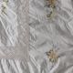 Rectangular tablecloth white cotton, with embroidery yellow flowers 142 x 225 cm