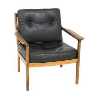 Scandinavian leather armchair, Bröderna Andersson, Sweden, 1960.