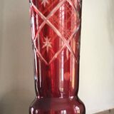 Carved Bohemian crystal vase
