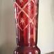 Carved Bohemian crystal vase