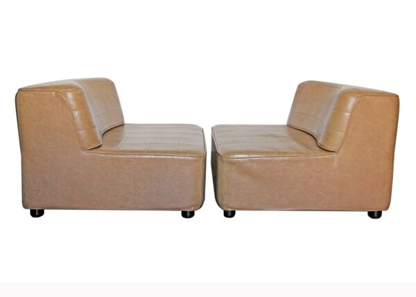 Paire de chauffeuses steiner pouvant former canapé, 1970s