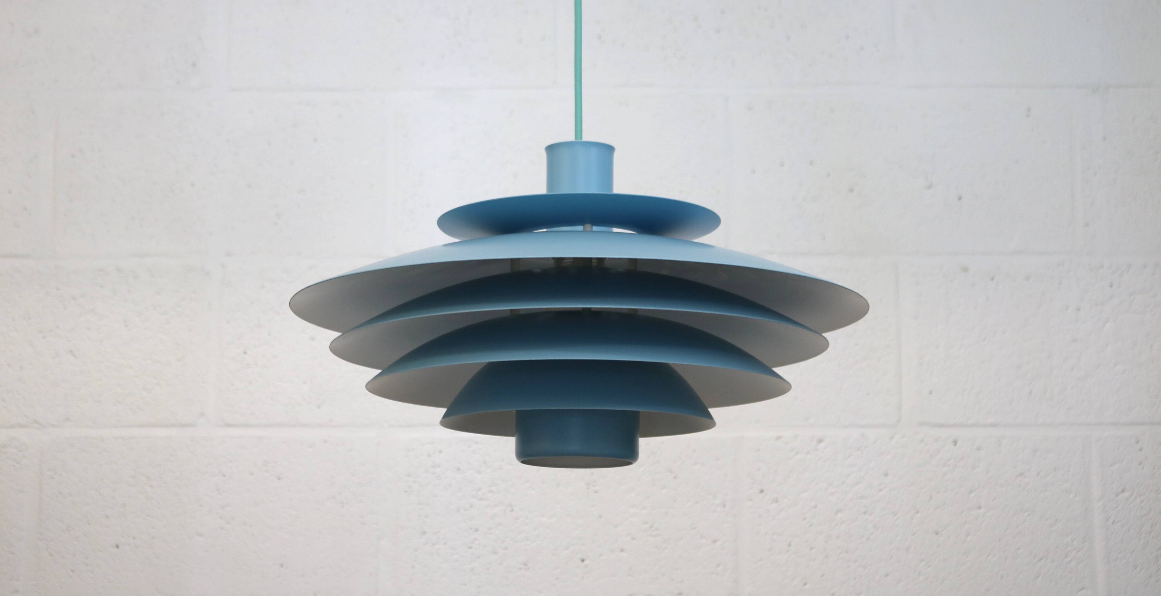 Unique blue colored Nordic Pendant Lamp by Form Light model 52610, Denmark