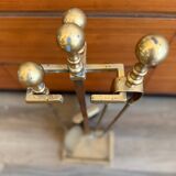 Brass fireplace set