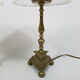 Pair of bedside brass base triangle triangular candelabra Church