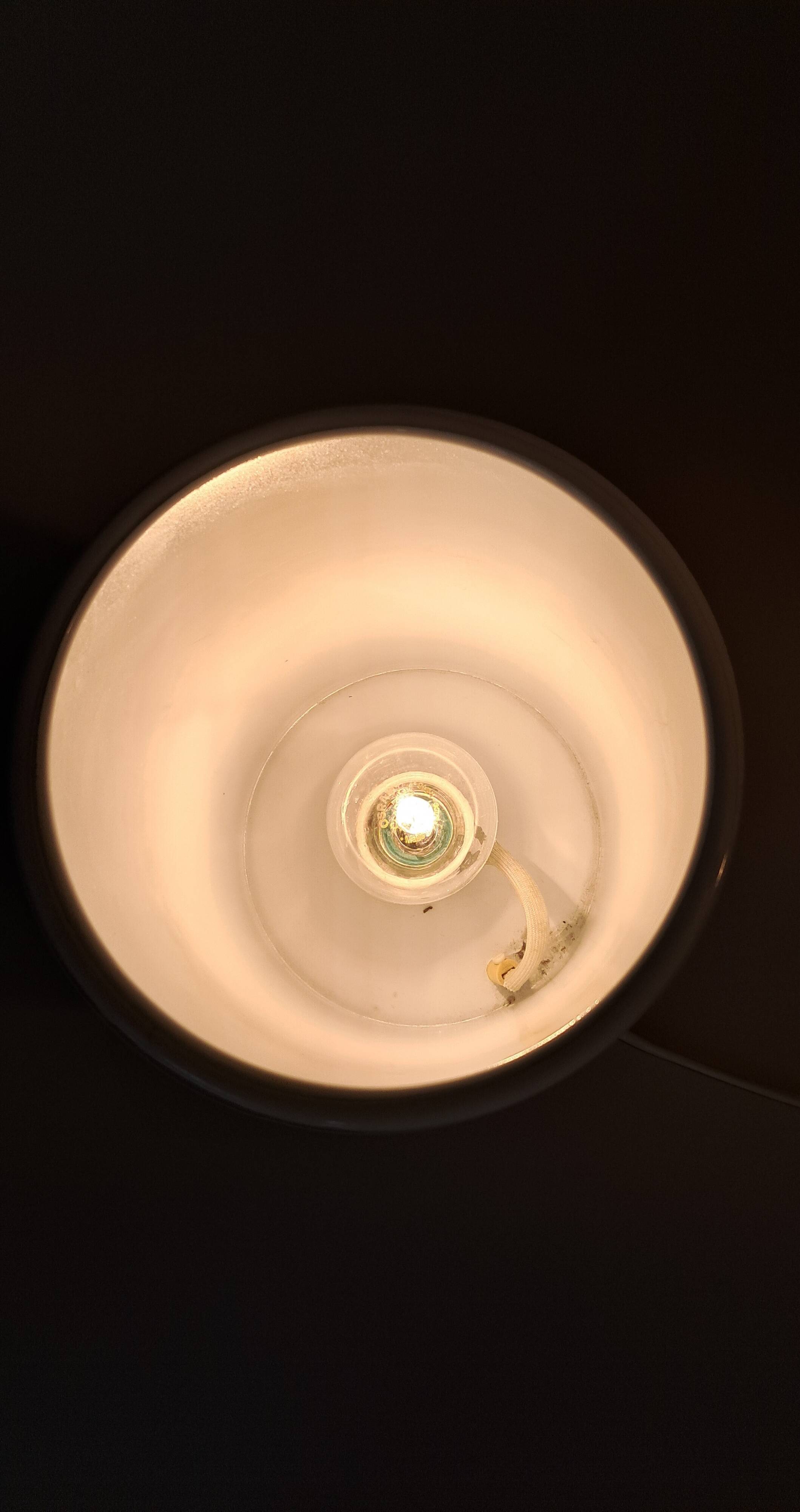 White metal tea light lamp, 1970.