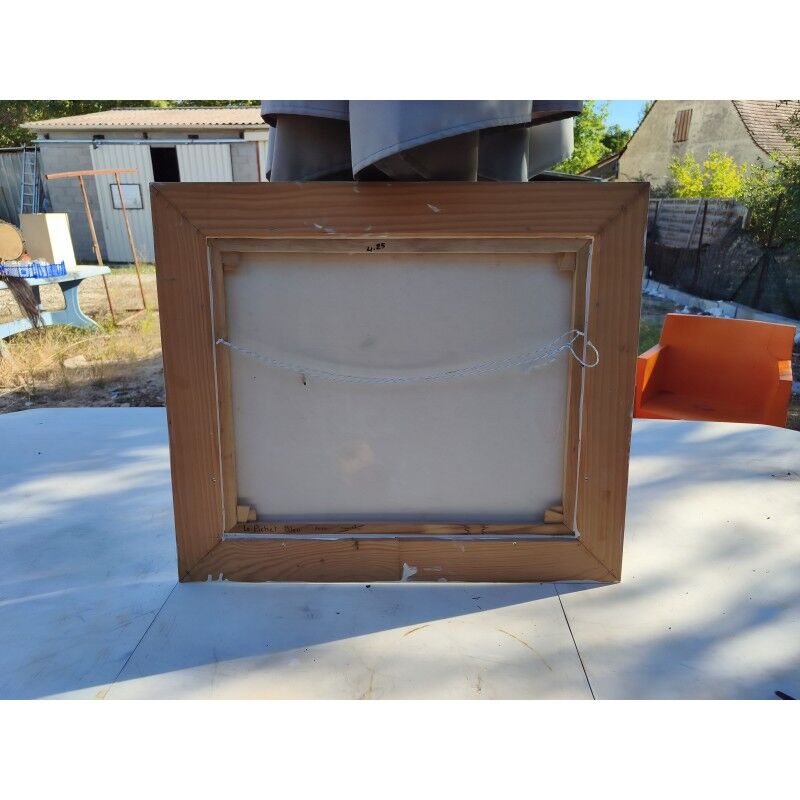 Tableau huile sur toile "Le Pichet Bleu" par Ravalia