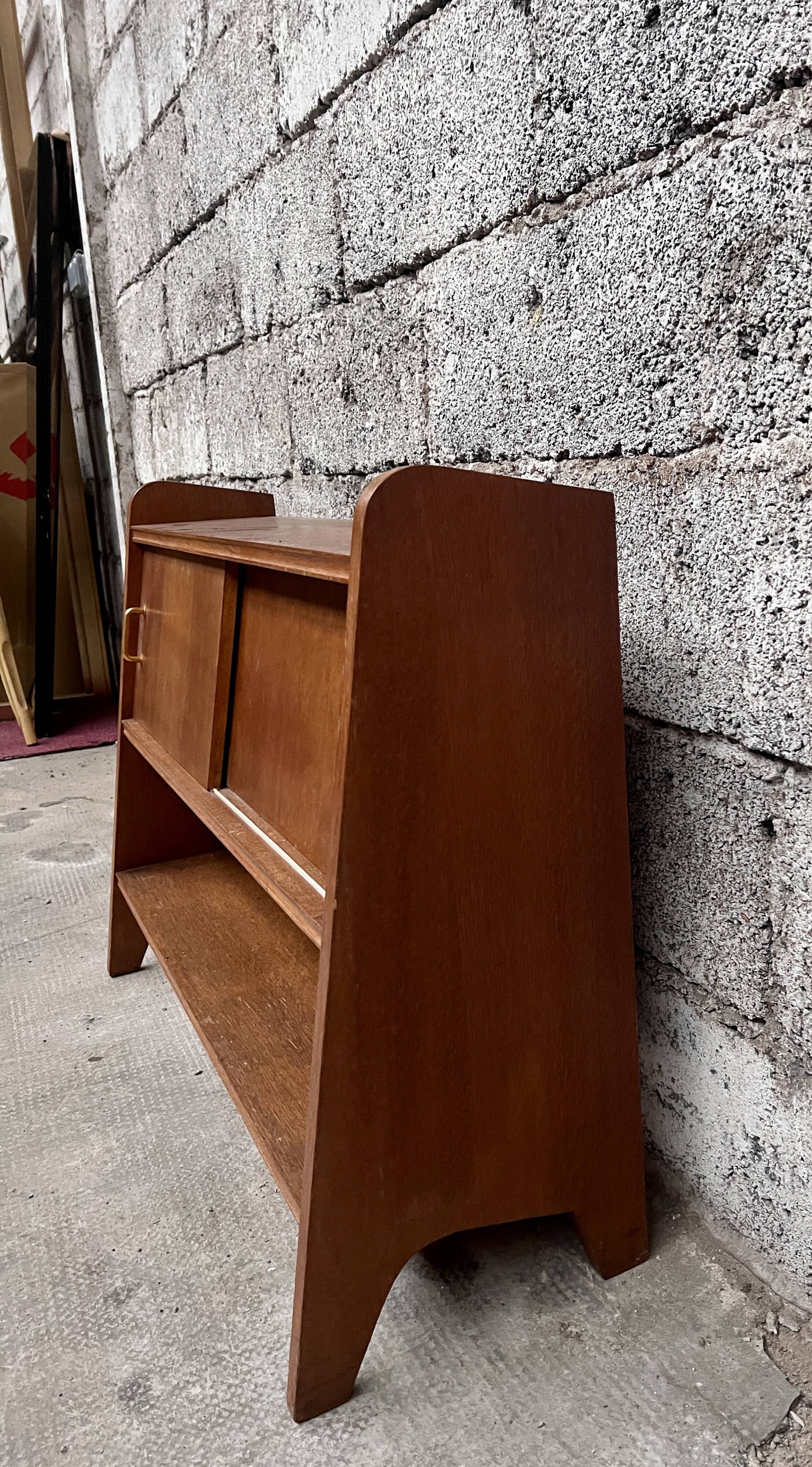 Oak shelf 1950 French modernist