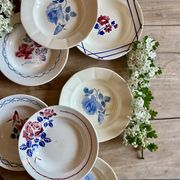 Lot de 8 assiettes creuses vintage dépareillées