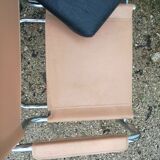 Peach-coloured leather Cantilever armchair