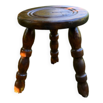 Vintage solid wood tripod stool