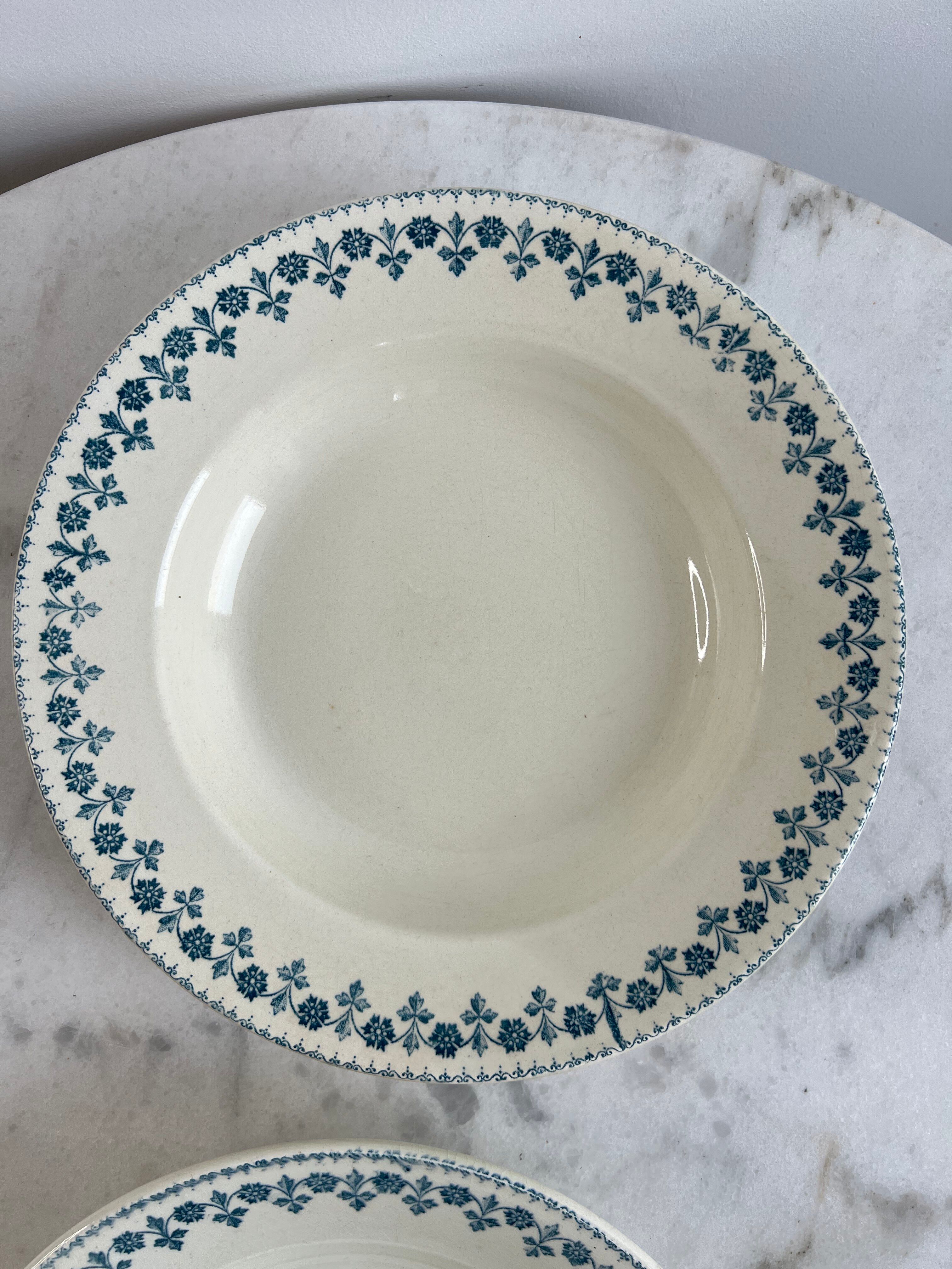 Set of 2 deep plates, ironstone LG Barreau.