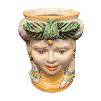 Anthropomorphic pot cache in traditional majolica of Caltagirone