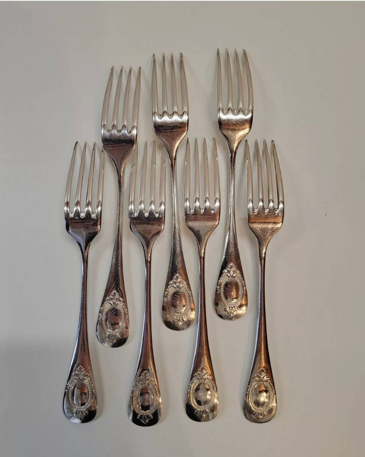 Alfenide Silver Plated Table Forks Set of 7