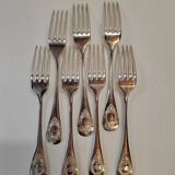 Fourchettes de Table en Métal Argenté Alfénide Lot de 7
