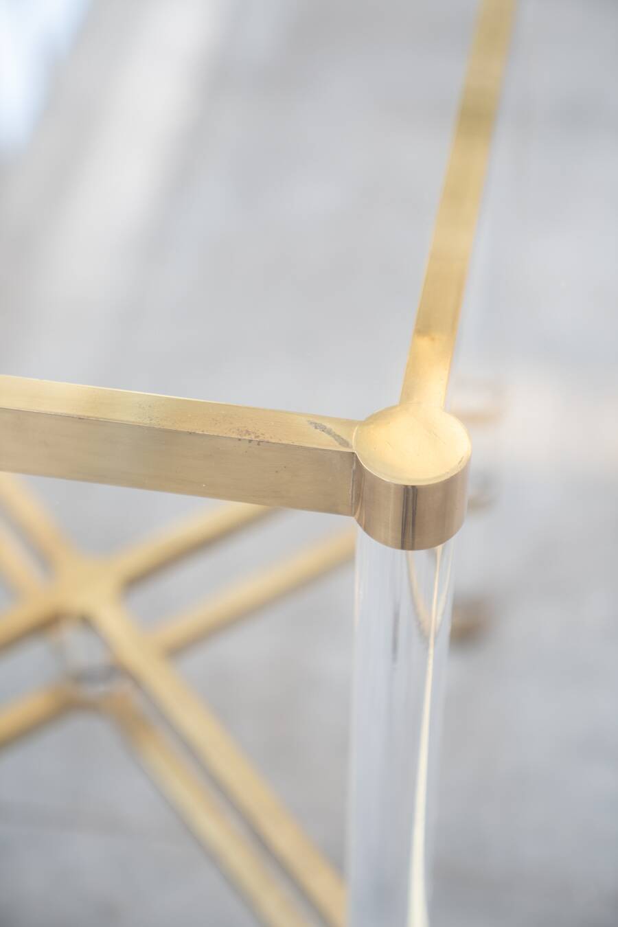 Hexagonal glass table by Sandro Petti, for Angolometallarte, 1970