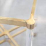 Hexagonal glass table by Sandro Petti, for Angolometallarte, 1970