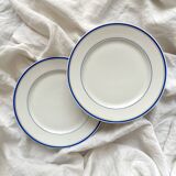 2 assiettes à dessert en porcelaine ancienne style empire 19eme siècle
