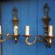French Bronze Wall Sconces: Pair of 2-Branch Lights, C1950s
