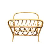 Vintage rattan magazine rack