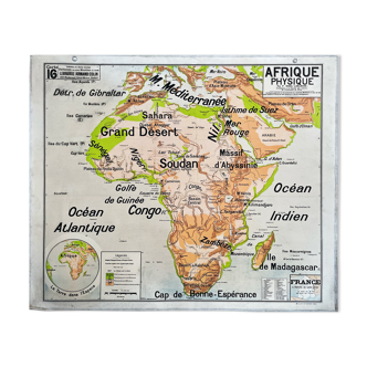 Carte scolaire de Vidal Lablache années 50s Afrique