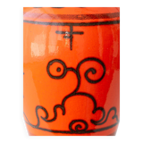 Ceramic table lamp Dutch Orange Gouda “Tokio”, 1970s, black linen shade