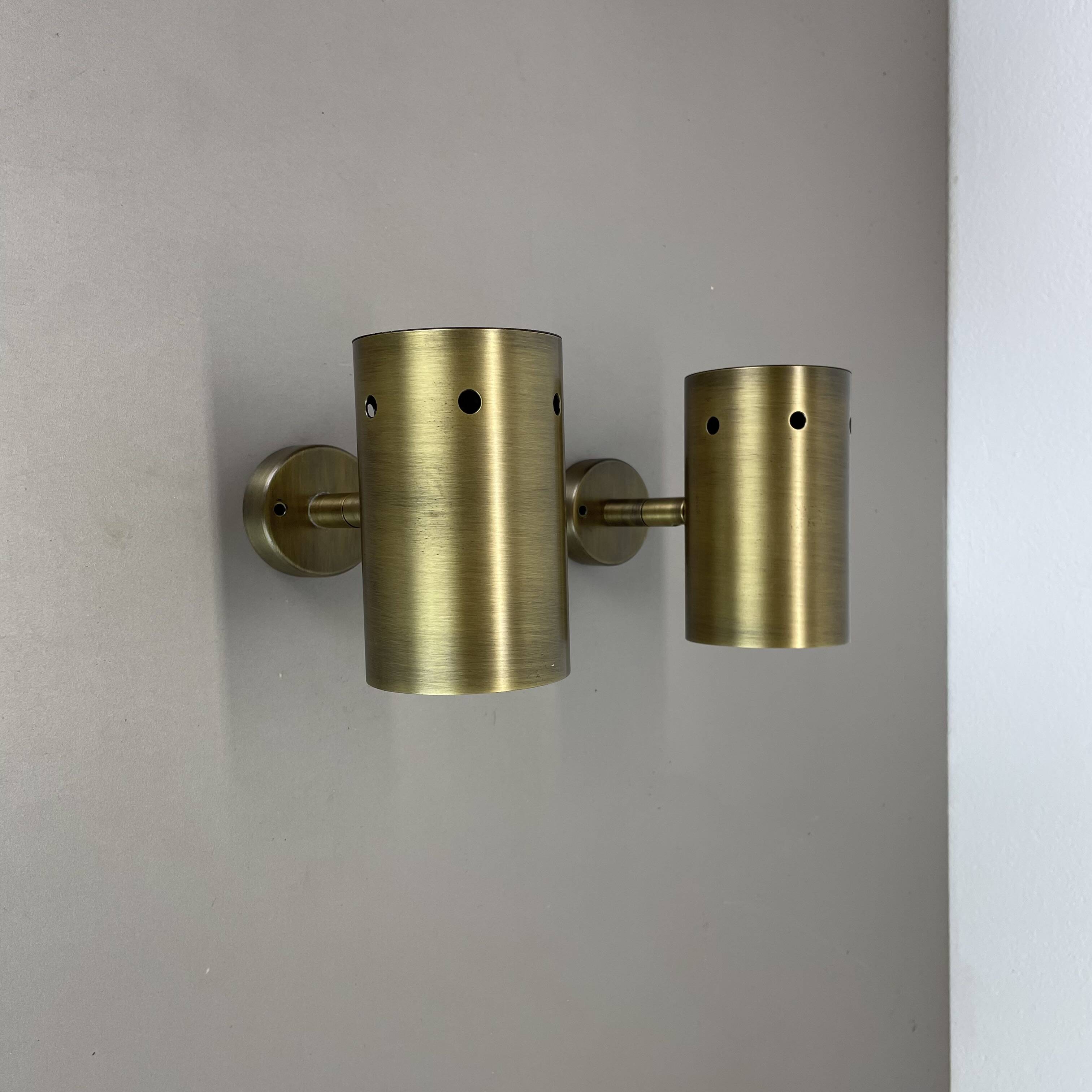 set of 2 minimalist Brass hole pattern "downlight" wall Light Spots, Italy